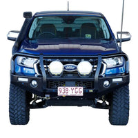 TJM Outback Bull Bar Black Steel For Ford Everest Uaii 07/18-08/22 / Ford Ranger Pxiii 08/18-05/22 (In Store Pick-Up Only) - 070SB13N21W