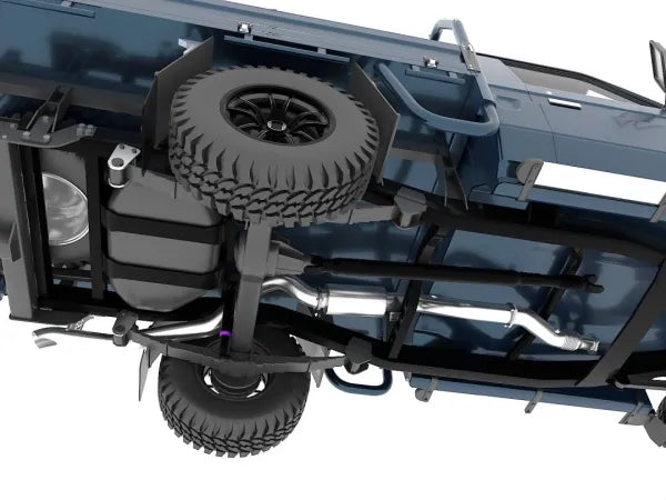 FATZ FABRICATION Vdj79 Dual Cab Exhaust, Dpf Back. Side Exit With Muffler - FFVDJ79-EXH-DC-DBK-SE-MUF