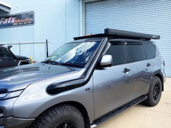 FATZ FABRICATION Y62 5" Rh Snorkel. Powder Coated Satin Black. Suit Factory Airbox Inlet. Includes Water Defelctor Plate For Airbox. - FFY62-SN5-LH-SPC-FAB