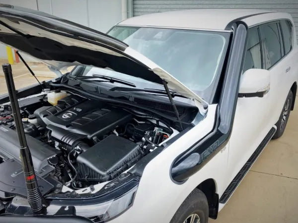 FATZ FABRICATION Y62 5" Rh Snorkel. Powder Coated Satin Black. Suit Factory Airbox Inlet. Includes Water Defelctor Plate For Airbox. - FFY62-SN5-LH-SPC-FAB