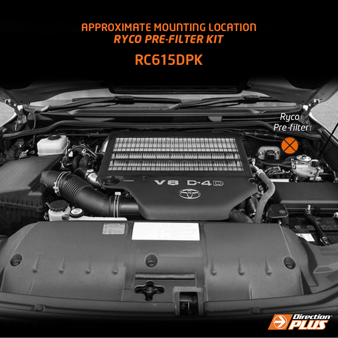 DIRECTION-PLUS Ryco Pre-Filter Kit Land Cruiser 200 () + Wireless Sensor Kit - RC615DPK