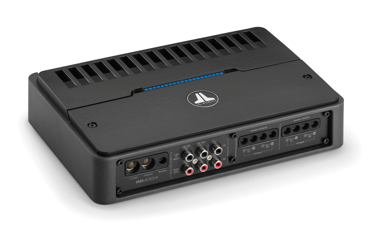 JL AUDIO 4-Channel Class D Full Range Amplifier, 100 W X 4 @ 2 Ω / 75 W X 4 @ 4 Ω – 14.4V - RD400/4