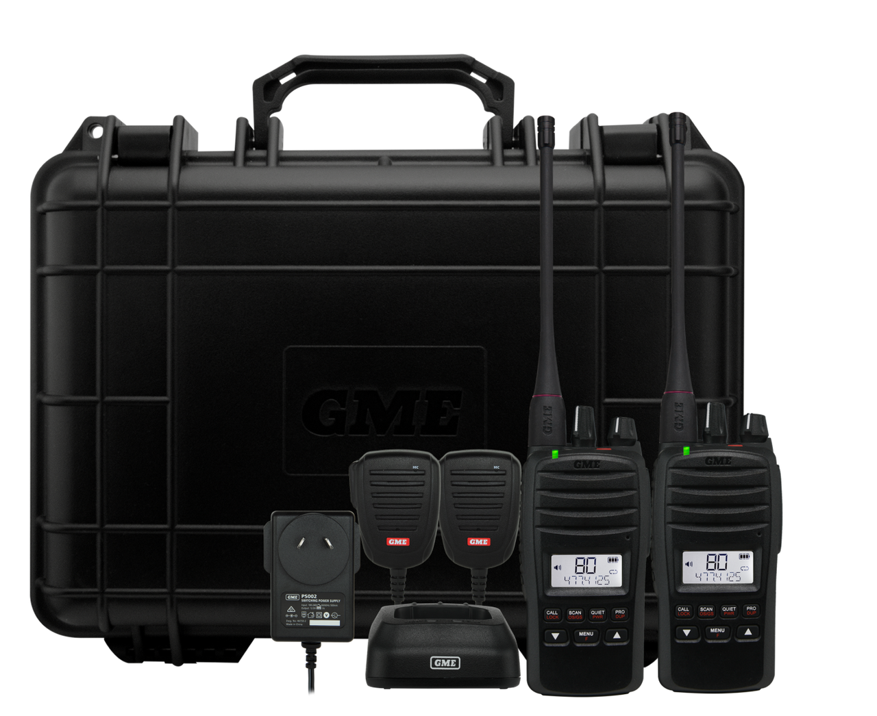 GME 5/1 Watt Ip67 Uhf Cb Handheld Radio-Twin Pack - TX6600STP