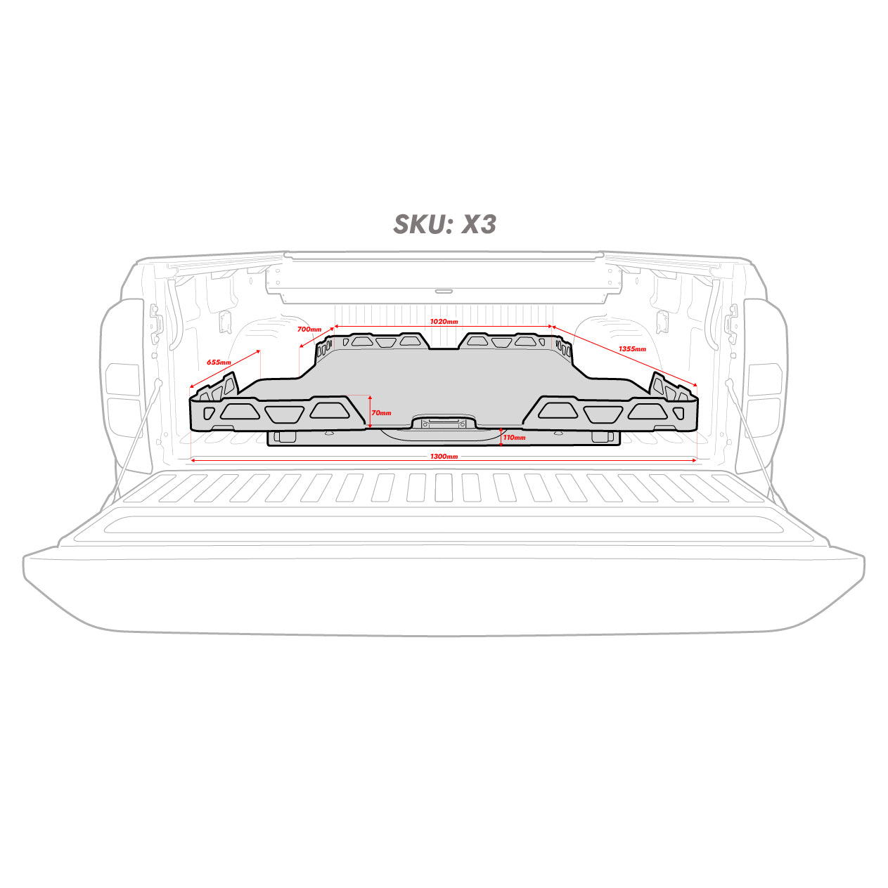 HSP Load Slide Suits Dual Cab D-Max Gen 2 My2012-2020My19 - X3