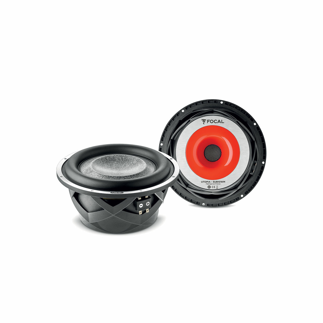 FOCAL 10” Subwoofer Utopia M, 400W Rms Dual 4Ohm, For Sealed Only Enclosure 10-15L, 25Hz - 800Hz | - 10WM 10” (each)