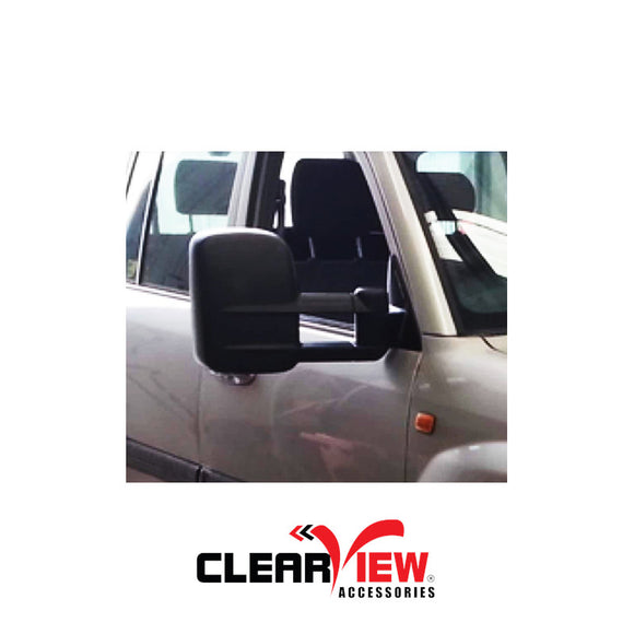 Clearview CV-TL-100S-EB Towing Mirrors for Toyota Landcruiser 100 Series [Electric; Black]