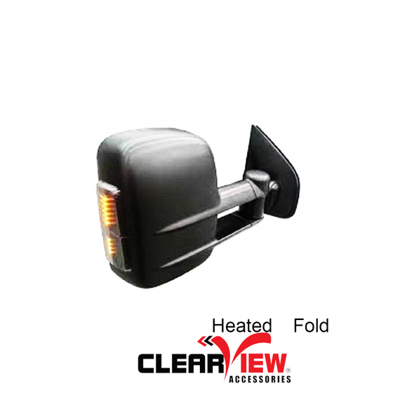 Clearview CV-TL-200S-HFSIEB Towing Mirrors [Heated; Powerfold; BSM; Indicators; Black]