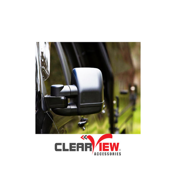 Clearview CVNG-TH-SR-MB Towing Mirrors for Toyota Landcruiser 100 Series [Next Gen; Pair; Electric; Black]