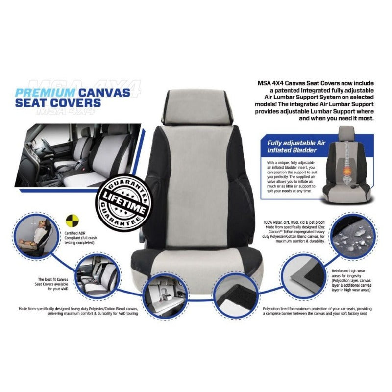 MSA Ford F250/F350 Xlt Single/Super / Dual Cab Complete Front And Second Row Set Seat Cover - F250CO