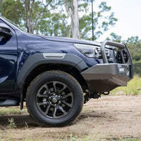 TJM OUTBACK BULL BAR BLACK STEEL FOR TOYOTA HILUX 8TH GEN 08/20-10/22 4DR PICK UP ROGUE/ROCCO (IN STORE PICK-UP ONLY)