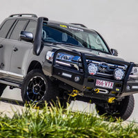 TJM OUTBACK BULL BAR BLACK STEEL FOR TOYOTA LANDCRUISER WAGON 200 SERIES (IN STORE PICK-UP ONLY)