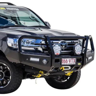 TJM OUTBACK BULL BAR BLACK STEEL FOR  TOYOTA LANDCRUISER WAGON 200 SERIES (IN STORE PICK-UP ONLY)