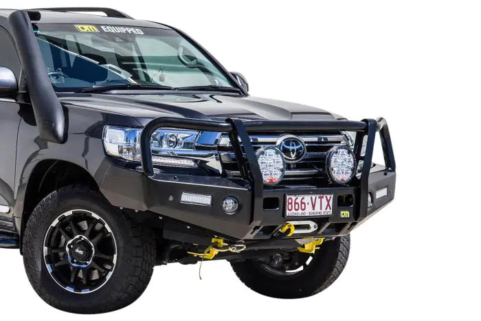 TJM OUTBACK BULL BAR BLACK STEEL FOR  TOYOTA LANDCRUISER WAGON 200 SERIES (IN STORE PICK-UP ONLY)