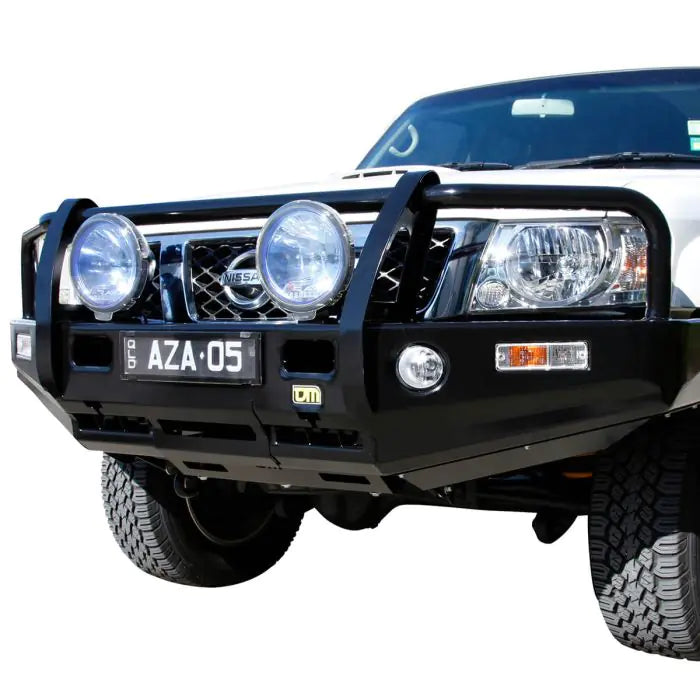 TJM OUTBACK BULL BAR BLACK STEEL FOR  NISSAN PATROL GU S4-On (IN STORE PICK-UP ONLY)