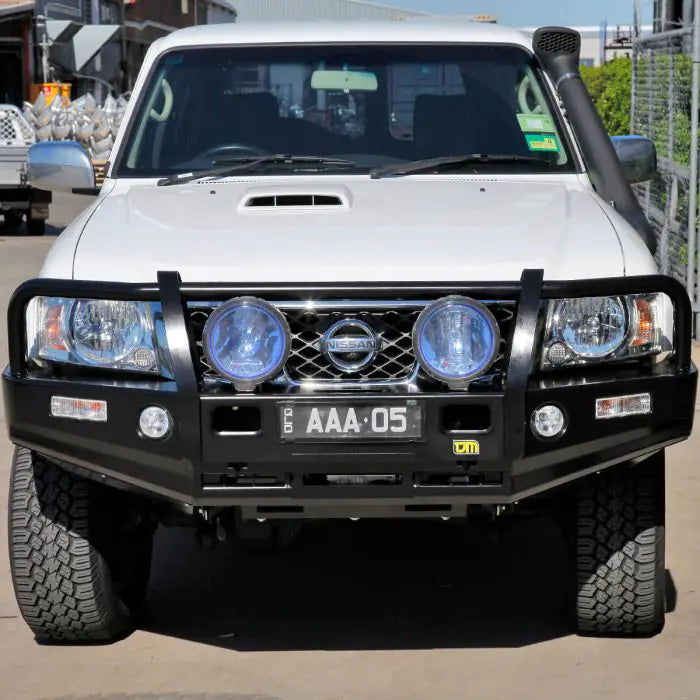 TJM OUTBACK BULL BAR BLACK STEEL FOR  NISSAN PATROL GU S4-On (IN STORE PICK-UP ONLY)