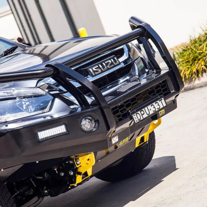 TJM OUTBACK BULL BAR BLACK STEEL FOR ISUZU D-MAX TF 02/17-07/20 (IN STORE PICK-UP ONLY)