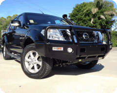 TJM OUTBACK BULL BAR BLACK STEEL FOR NISSAN NAVARA D40 02/10-05/15 SPANISH BUILT & NISSAN PATHFINDER R51 03/10-09/13 (IN STORE PICK-UP ONLY)