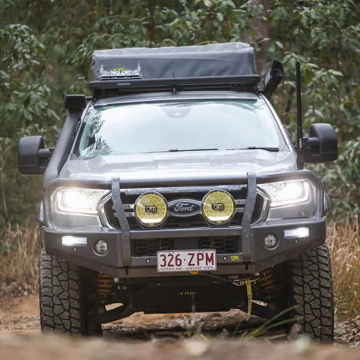 TJM OUTBACK BULL BAR BLACK STEEL FOR FORD EVEREST UAII 07/18-08/22 / FORD RANGER PXIII 08/18-05/22 (IN STORE PICK-UP ONLY)