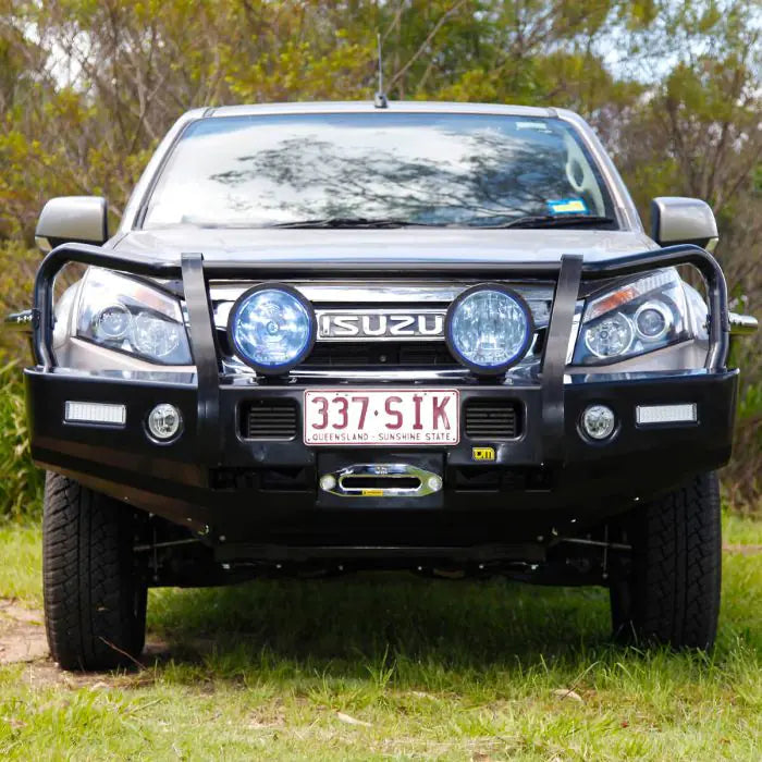 TJM OUTBACK BULL BAR BLACK STEEL FOR ISUZU D-MAX TF (IN STORE PICK-UP ONLY)