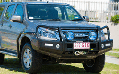 TJM OUTBACK BULL BAR BLACK STEEL FOR ISUZU D-MAX TF (IN STORE PICK-UP ONLY)
