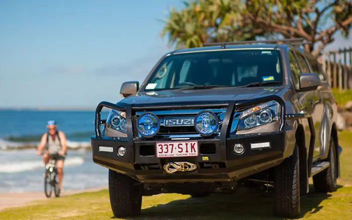 TJM OUTBACK BULL BAR BLACK STEEL FOR ISUZU D-MAX TF (IN STORE PICK-UP ONLY)