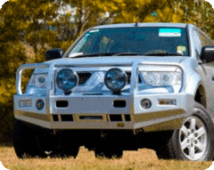 TJM OUTBACK BULL BAR BLACK STEEL FOR MITSUBISHI CHALLENGER (IN STORE PICK-UP ONLY)