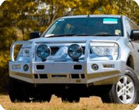 TJM OUTBACK BULL BAR BLACK STEEL FOR MITSUBISHI CHALLENGER (IN STORE PICK-UP ONLY)