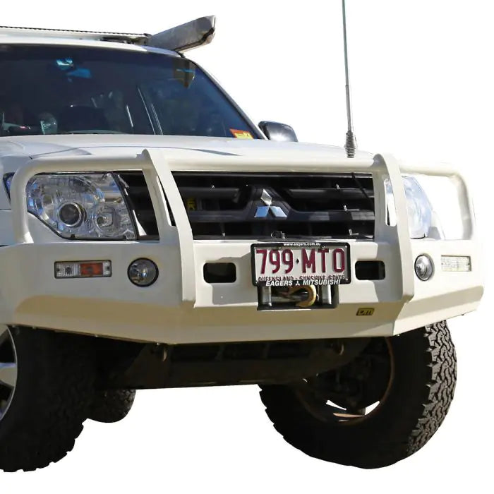 TJM OUTBACK BULL BAR BLACK STEEL FOR MITSUBISHI PAJERO NS-NT/ MITSUBISHI PAJERO NW (IN STORE PICK-UP ONLY)