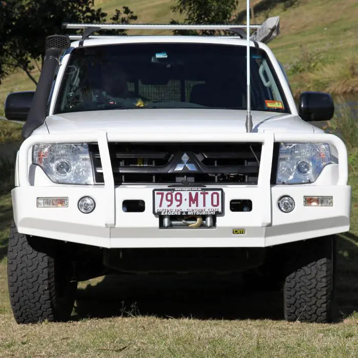 TJM OUTBACK BULL BAR BLACK STEEL FOR MITSUBISHI PAJERO NS-NT/ MITSUBISHI PAJERO NW (IN STORE PICK-UP ONLY)