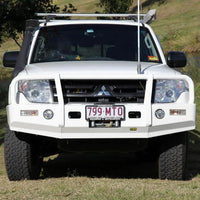TJM OUTBACK BULL BAR BLACK STEEL FOR MITSUBISHI PAJERO NS-NT/ MITSUBISHI PAJERO NW (IN STORE PICK-UP ONLY)