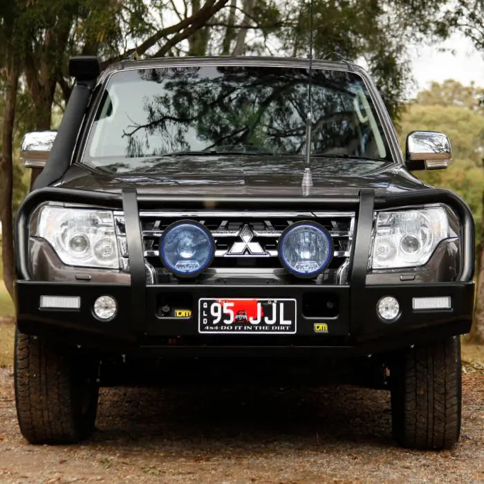 TJM OUTBACK BULL BAR BLACK STEEL FOR MITSUBISHI PAJERO NX 07/14-On (IN STORE PICK-UP ONLY)