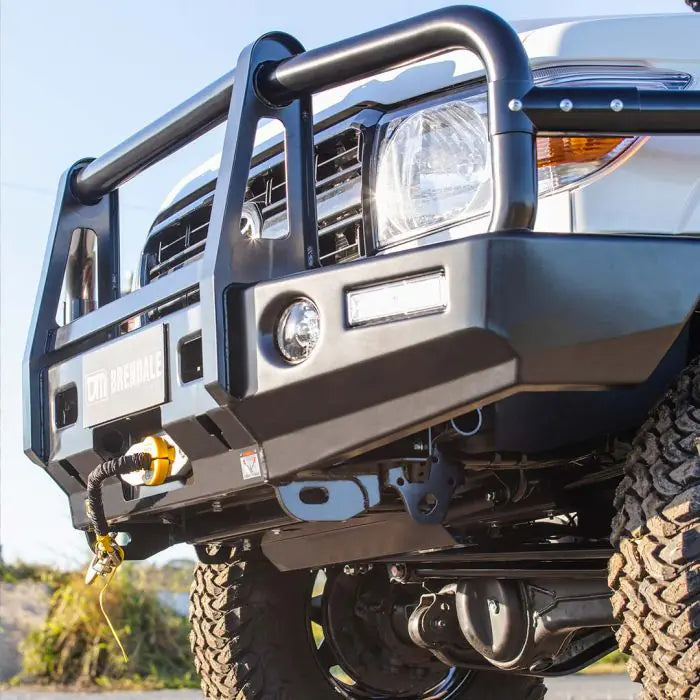 TJM OUTBACK BULL BAR BLACK STEEL FOR TOYOTA LANDCRUISER COMMERCIAL VDJ79R (IN STORE PICK-UP ONLY)