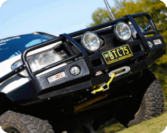 TJM OUTBACK BULL BAR BLACK STEEL FOR TOYOTA LANDCRUISER WAGON 105 SERIES COIL (IN STORE PICK-UP ONLY)