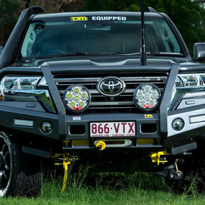 TJM OUTBACK BULL BAR BLACK STEEL FOR TOYOTA LANDCRUISER WAGON 200 SERIES (IN STORE PICK-UP ONLY)