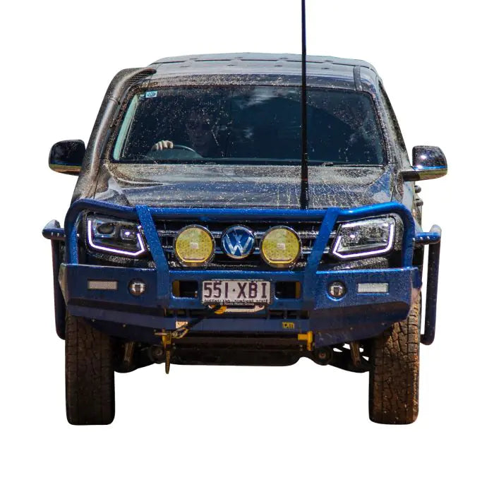 TJM OUTBACK BULL BAR BLACK STEEL FOR VOLKSWAGEN AMAROK 2H MY17+ 11/16-04/23 4DR P/UP (IN STORE PICK-UP ONLY)