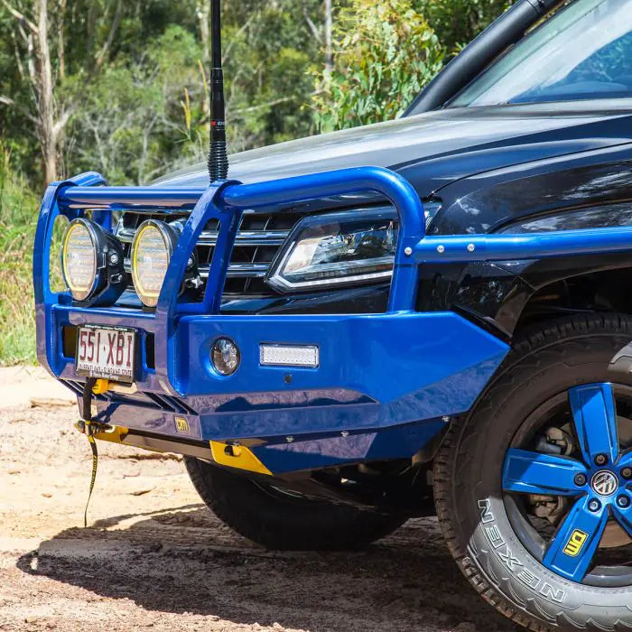 TJM OUTBACK BULL BAR BLACK STEEL FOR VOLKSWAGEN AMAROK 2H MY17+ 11/16-04/23 4DR P/UP (IN STORE PICK-UP ONLY)