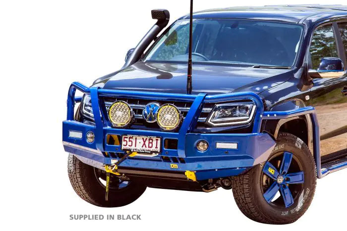 TJM OUTBACK BULL BAR BLACK STEEL FOR  VOLKSWAGEN AMAROK 2H MY17+ 11/16-04/23 4Dr P/Up (IN STORE PICK-UP ONLY)