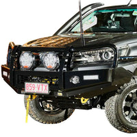 TJM OUTBACK BULL BAR BLACK STEEL FOR TOYOTA HILUX 8TH GEN 09/15-07/18/TOYOTA FORTUNER GUN156R 10/15-08/20 (IN STORE PICK-UP ONLY)