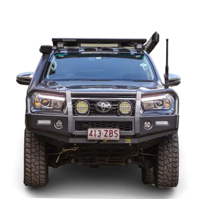 TJM OUTBACK BULL BAR BLACK STEEL FOR TOYOTA HILUX 8th GEN 08/18-07/20 Extra / (IN STORE PICK-UP ONLY)