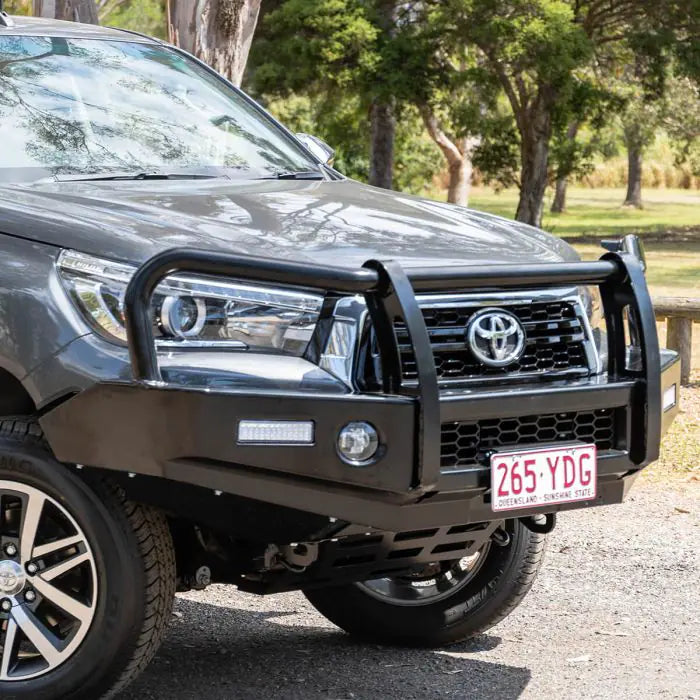 TJM OUTBACK BULL BAR BLACK STEEL FOR TOYOTA HILUX 8th GEN 08/18-07/20 Extra / (IN STORE PICK-UP ONLY)