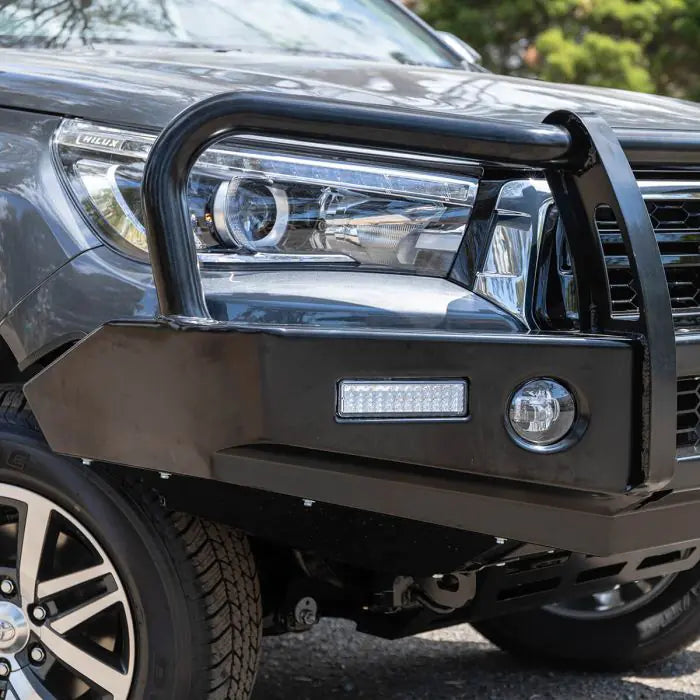 TJM OUTBACK BULL BAR BLACK STEEL FOR TOYOTA HILUX 8TH GEN 08/18-07/20 EXTRA / (IN STORE PICK-UP ONLY)