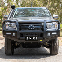 TJM OUTBACK BULL BAR BLACK STEEL FOR TOYOTA HILUX 8TH GEN 08/18-07/20 EXTRA / (IN STORE PICK-UP ONLY)