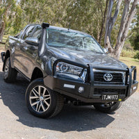 TJM OUTBACK BULL BAR BLACK STEEL FOR TOYOTA HILUX 8TH GEN 08/18-07/20 EXTRA / (IN STORE PICK-UP ONLY)