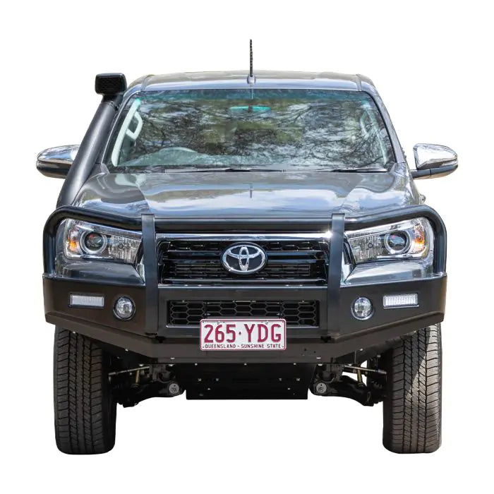 TJM OUTBACK BULL BAR BLACK STEEL FOR TOYOTA HILUX 8th GEN 08/18-07/20 Extra / (IN STORE PICK-UP ONLY)