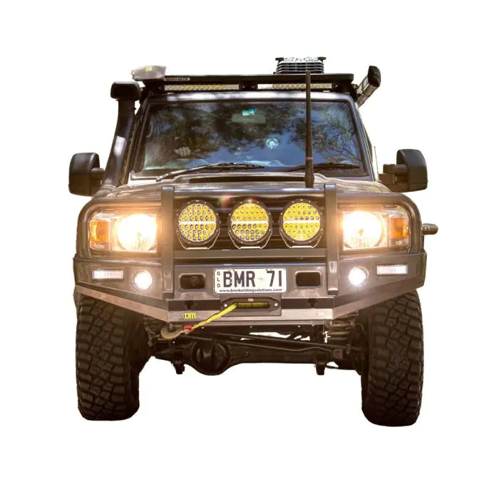 TJM OUTBACK BULL BAR BLACK STEEL FOR TOYOTA LANDCRUISER COMMERCIAL VDJ76R (IN STORE PICK-UP ONLY)
