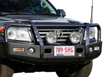 TJM OUTBACK BULL BAR BLACK STEEL FOR TOYOTA LANDCRUISER WAGON 200 SERIES (IN STORE PICK-UP ONLY)