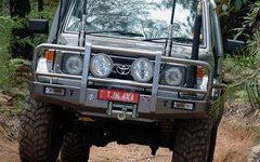 TJM OUTBACK BULL BAR STEEL BLACK FOR TOYOTA LANDCRUISER COMMERCIAL  (IN STORE PICK UP ONLY)