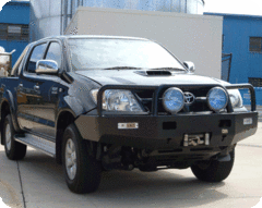 TJM TRADESMAN BULL BAR BLACK STEEL FOR TOYOTA HILUX 7TH GEN 04/05-07/11 (IN STORE PICK-UP ONLY)