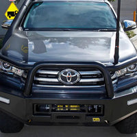TJM TRADESMAN BULL BAR BLACK STEEL FOR TOYOTA HILUX 8TH GEN (IN STORE PICK-UP ONLY)