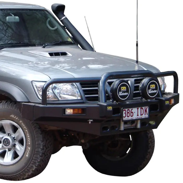 TJM BULL BAR T15 BLACK STEEL FOR NISSAN PATROL GU S1-S3 COIL(IN STORE PICK UP ONLY)